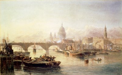 Cathédrale Saint-Paul et Pont de Londres, 19ème siècle - Edward Angelo Goodall